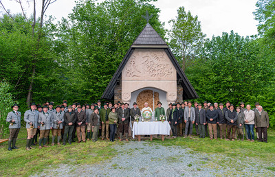 Pfarrer Johann Wallner und die Jägerschaft, Hegering 13 und Jagdhornbläser Weiz.