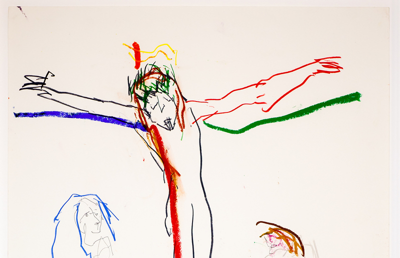 Sonntagsblatt, Gerd Neuhold Darstellung der Kreuzigung von Guillaume Bruère. Das Bild ist Teil der Serie 'Museumsbilder - Religious Themes' und war in der Ausstellung 'Vulgata' im Kulturzentrum bei den Minoriten zu sehen.