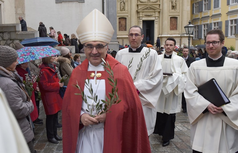 Foto: Brunntahler Palmweihe mit Bischof Wilhelm Krautwaschl im Grazer Dom 2019