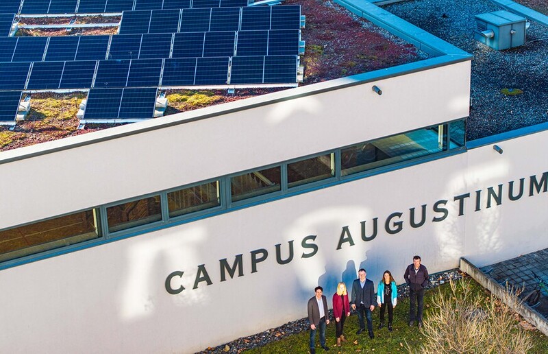 Katholische Kirche Steiermark Am Grazer Campus Augustinum ist nicht nur eine Photovoltaik-Anlage, der Campus ist teil einer Energiegemeinschaft, in der noch private Stromerzeuger aufgenommen werden.